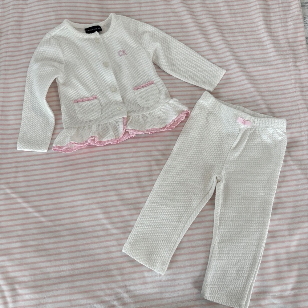 Calvin Klein size 12 month - Baby Girl button up shirt with matching pants